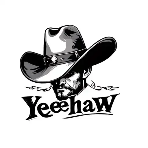 Cowboy Hat With Yeehaww Underneath
