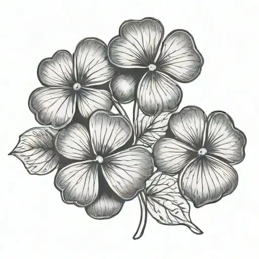 Four Leaf Clover With 3 Small Leafs Growing Together