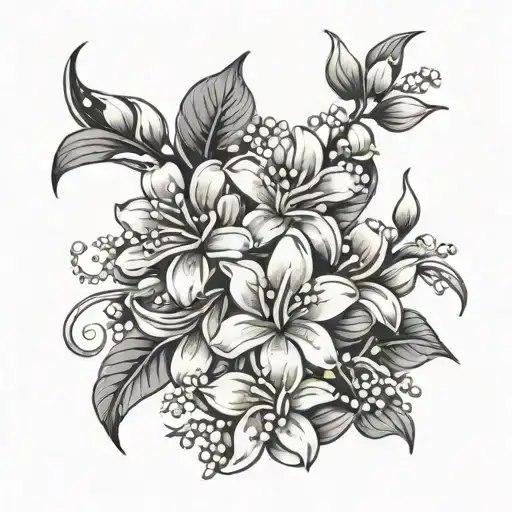 Dainty White Asian Jasmine Flowers With Pearls Decorating It