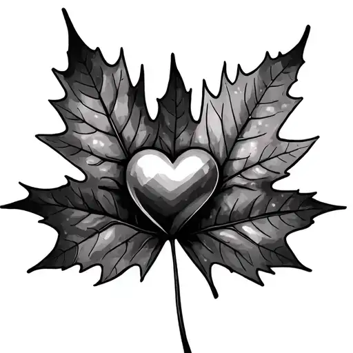 Maple Leaf And Heart