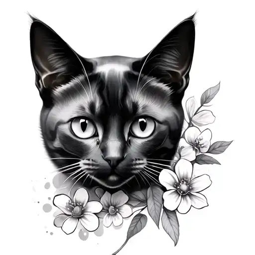 Xray Cat And Flowers