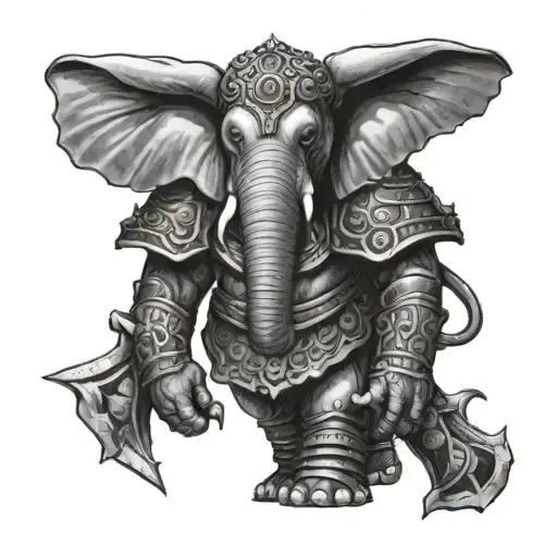Elephant Warrior Wearing Armor