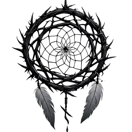 Crown Of Thorns As Frame For Dreamcatcher