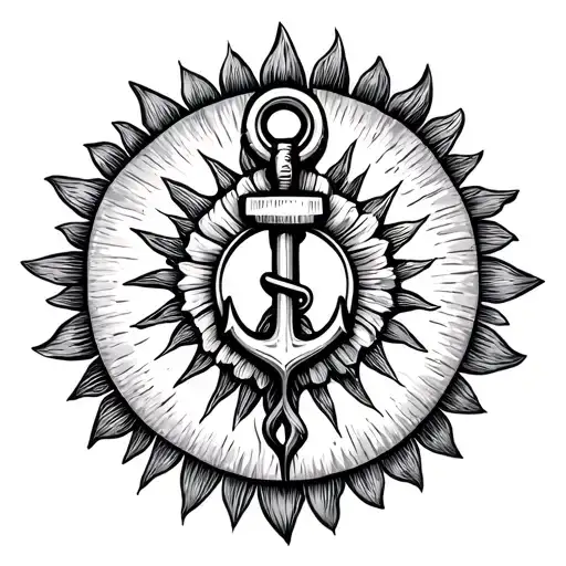 Anchor And Sun Symbol