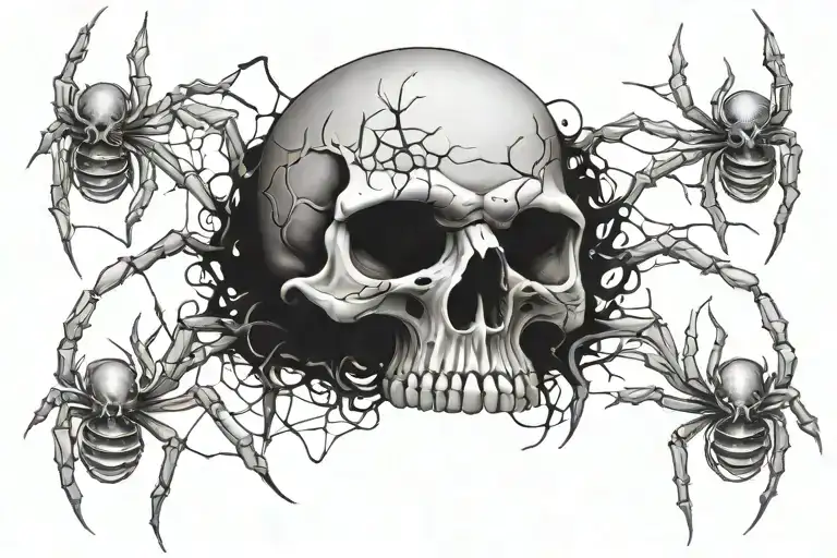 Skull And Spiders