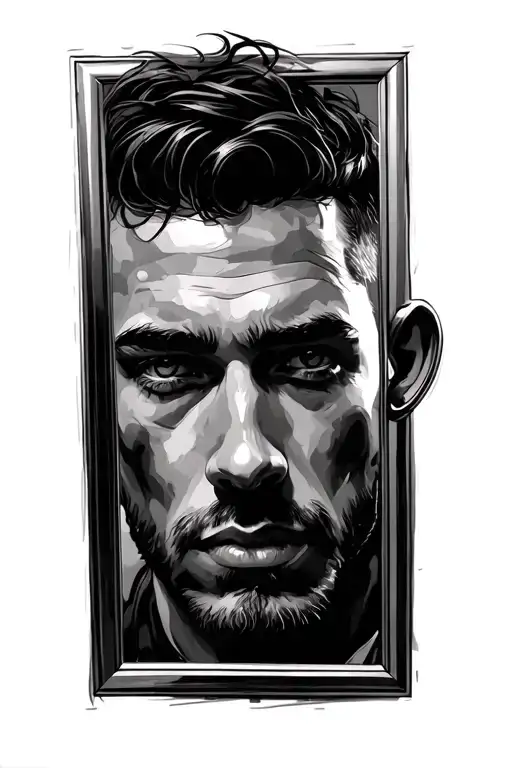 Man Looking In The Mirror