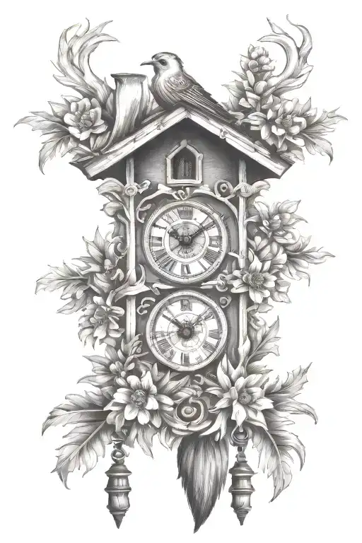 Cuckoo Clock Heavily German Influenced With Edelweiss Flowers