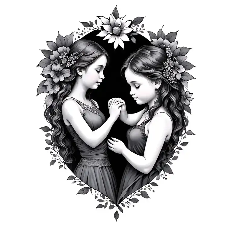 Mother And Daughter Holding Hands