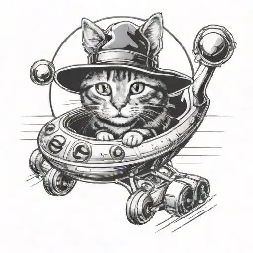 Cat Driving Ufo