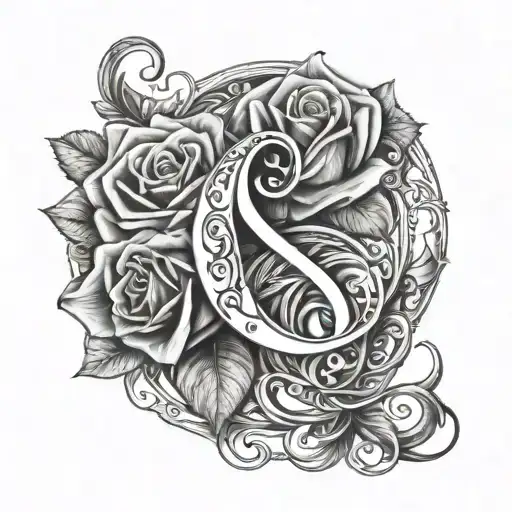 Letter A And J Rose And Infinity Symbol Incorporated