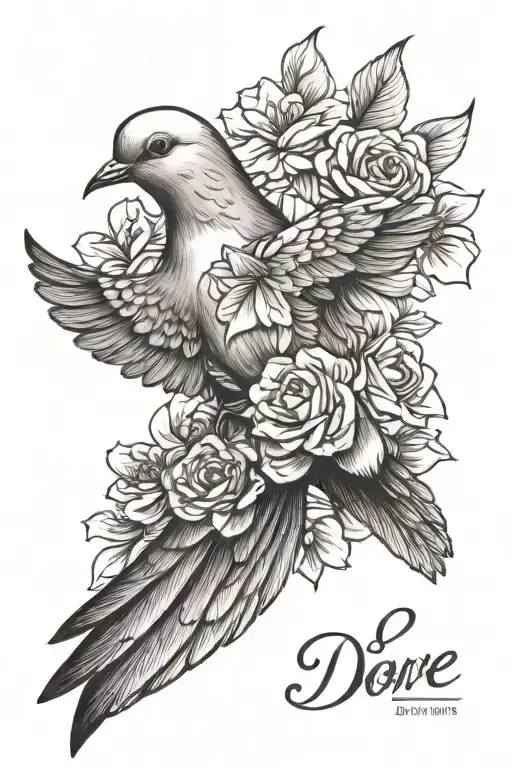 Dove Carrying October Birth Flower