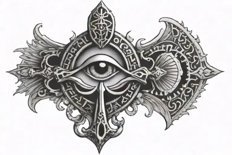 Ankh Symbol With Eye And Scripture