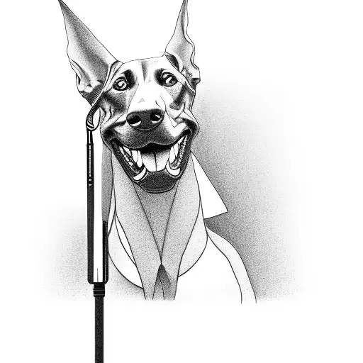 Doberman Gangster With A Microphone