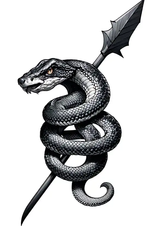 Arrow With A Snake Wrapped