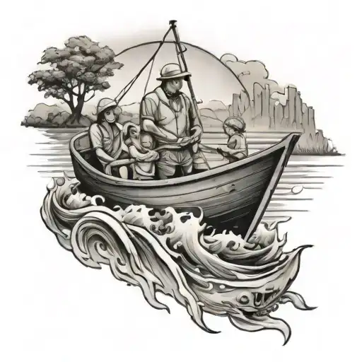 Family Water Boat Fishing