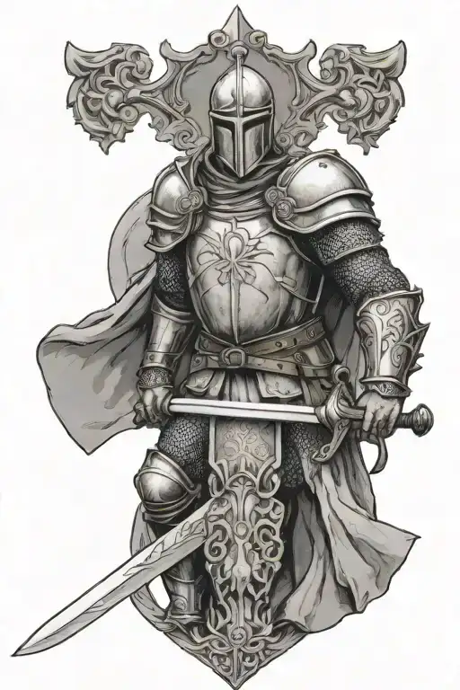 King Arthur Wearing Armor Pulling Out Sword From Stone