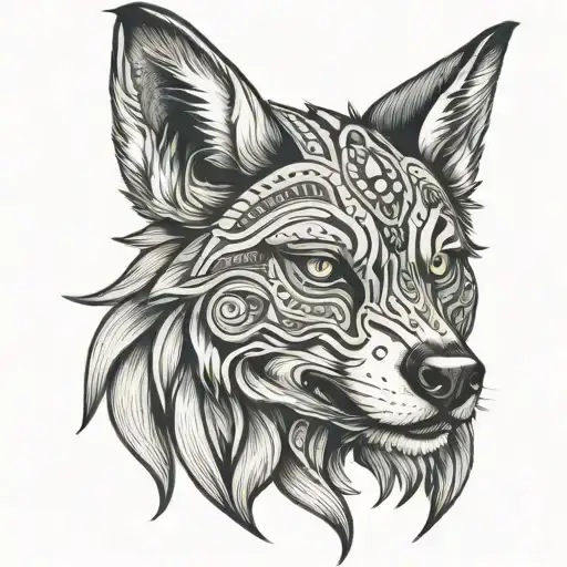 Mexican Skull Wolf Head