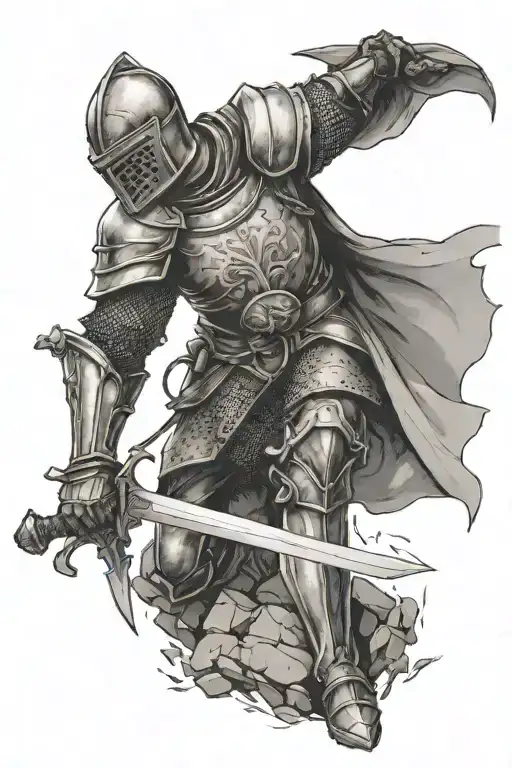 Knight Pulling Out Sword From Stone