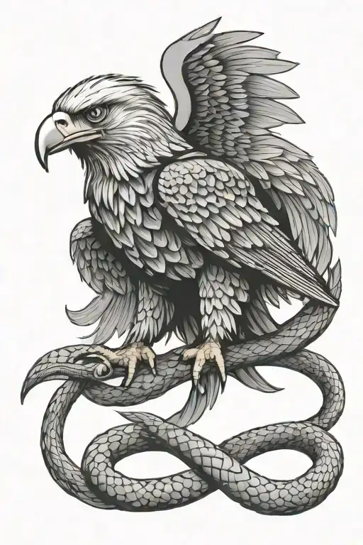 Eagle With Snake