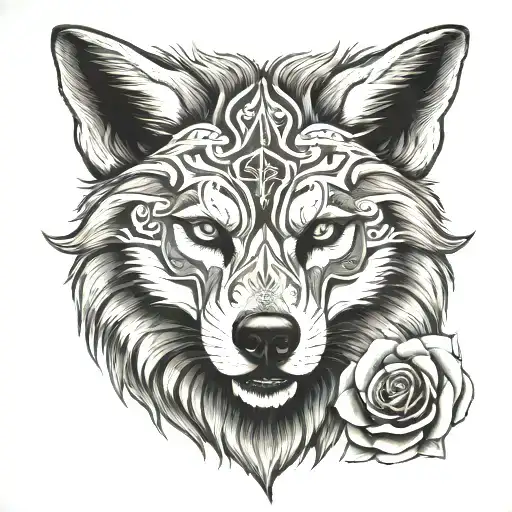 Mexican Skull Wolf Head