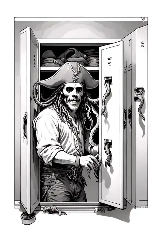 Davie Jones The Pirate Cleaning Out A Locker Two Tentacles