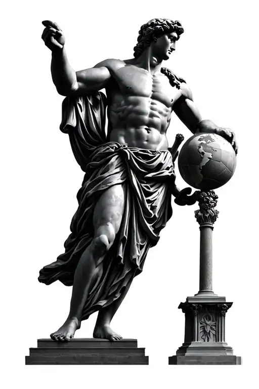 Roman Statue Atlas Holding The World