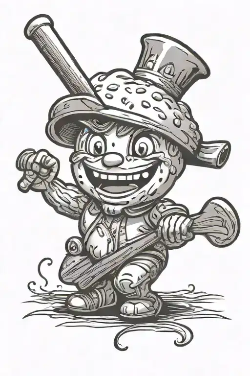 Smiling Muffin With Baseball Bat