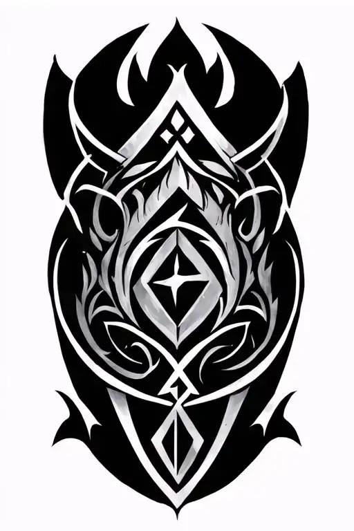 Norse Runes And Tribal Pattern