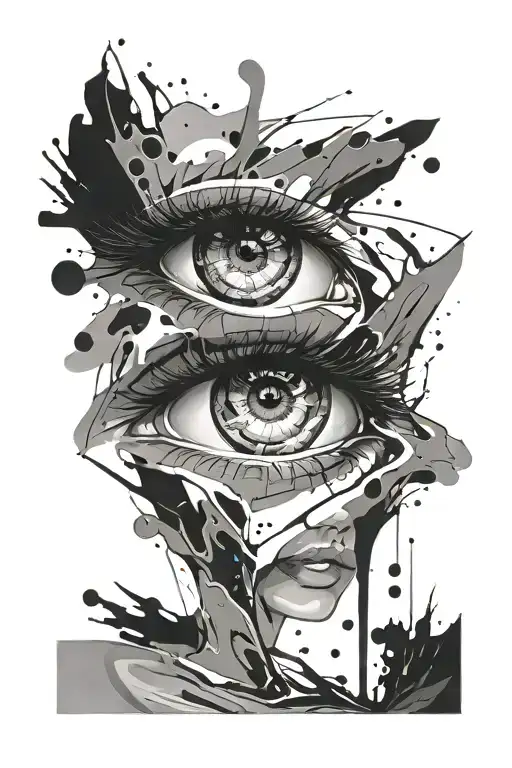 Eyes Abstract Wipshaiding Splashes Of Paint