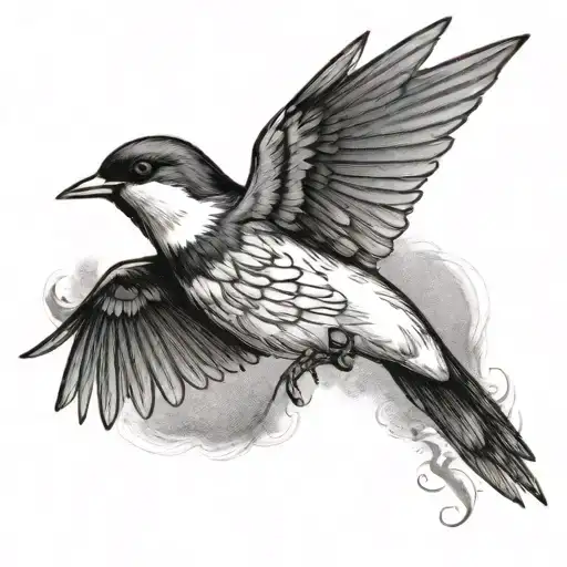 Black And White Swallow