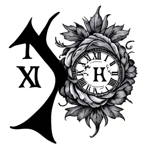 Roman Numeral Date Tattoo Design