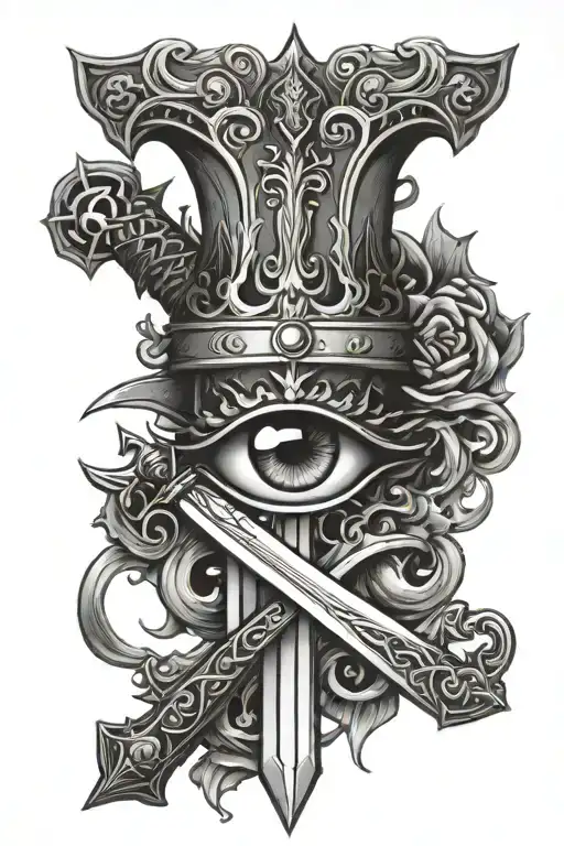 Sword With Eye And Crown