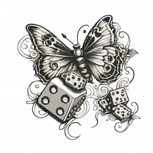 Dice And Butterfly