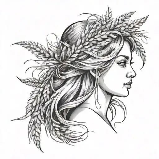 A Girl With A Wheat Wreath Crown
