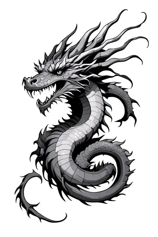 Dragon Wrapped In The Word Effort And Sacrifice