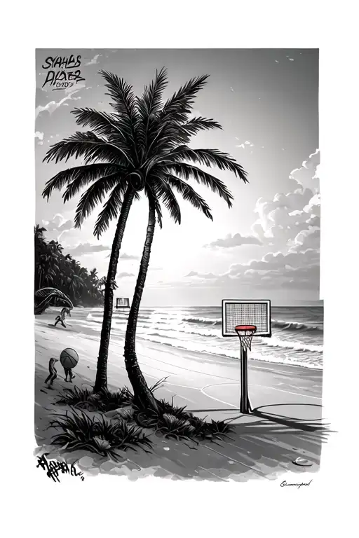 Beach And Basketball Court