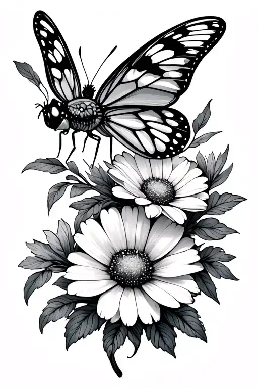 Blutterfly With 1 Wing Blooming Into Flower Bouquet