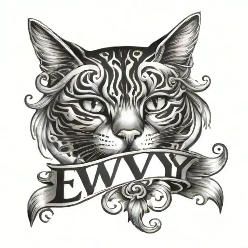 Evy Name Written With Cat Idea Combining