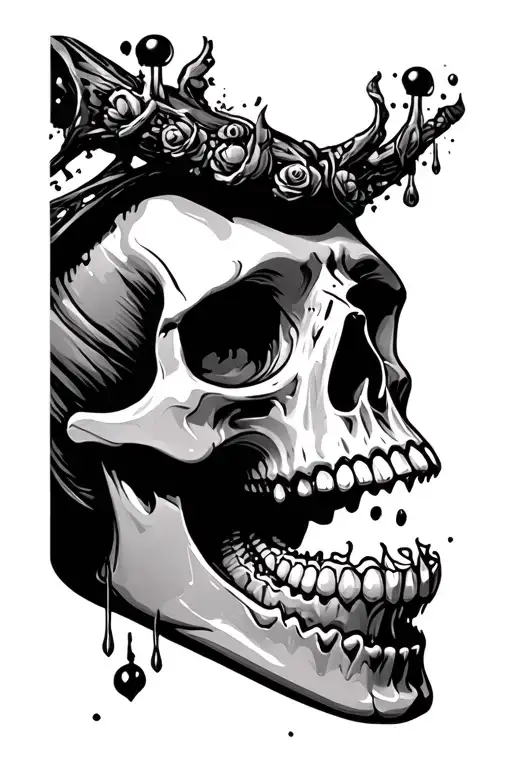 Skull Open Mouth Side View