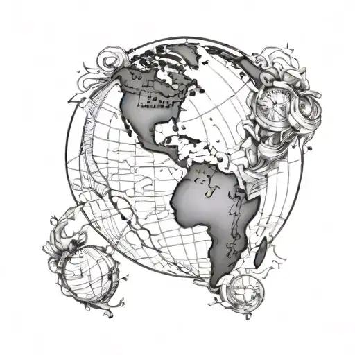 Globe Outlined With My Wife And Daughters Names