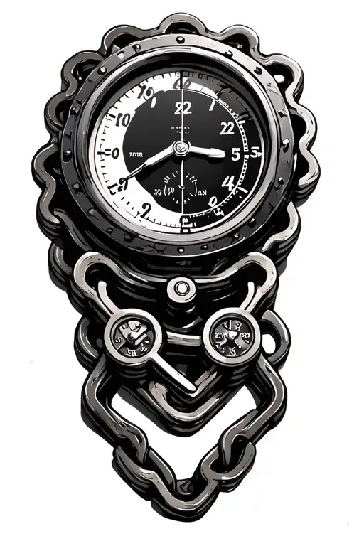 Timing Chain With Clock And Gauge Cluster Shaped Like