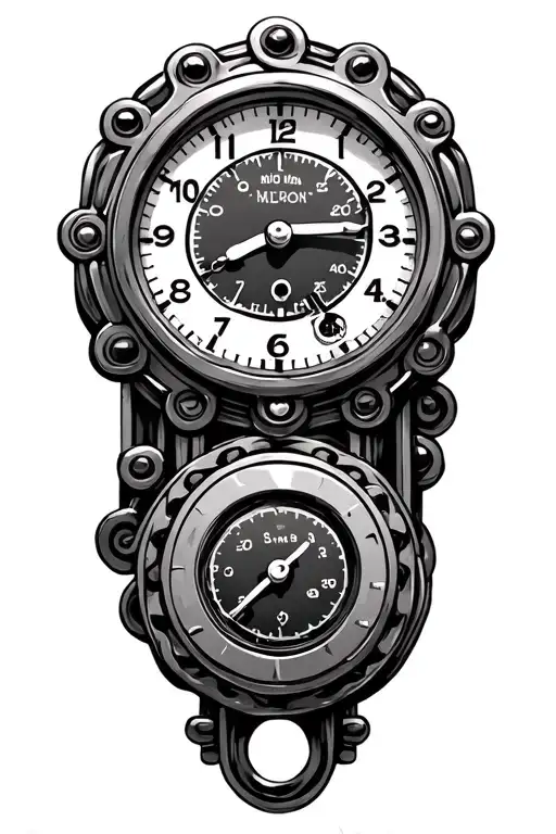 Timing Chain With Clock And Gauge Cluster Shaped Like