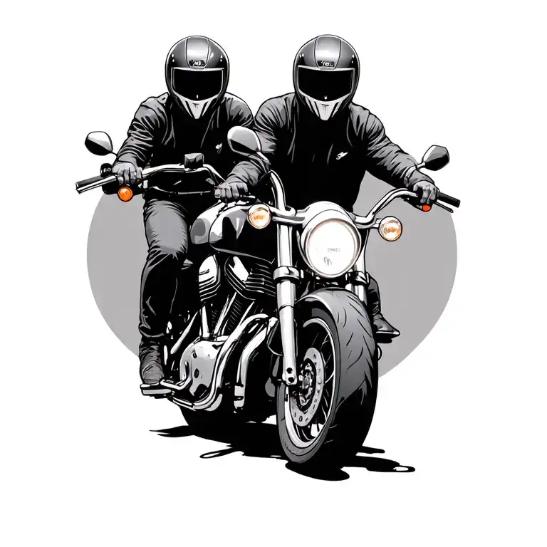2 Best Friends On Motorcycles Splitting Life