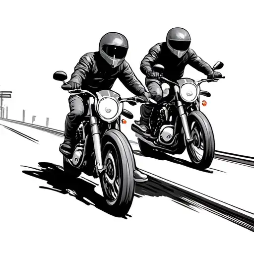2 Best Friends On 2 Motorcycles Splitting Roads Leading