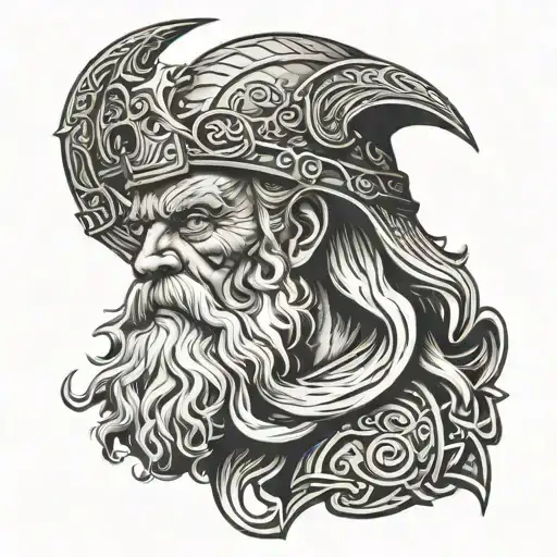 Odin God Realistic Style Illustration