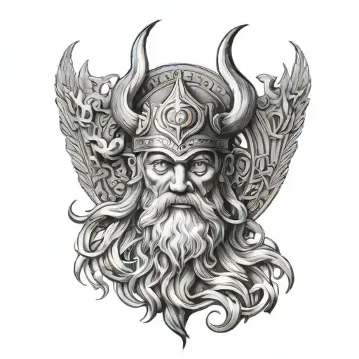 Odin Tattooos Realistic Style