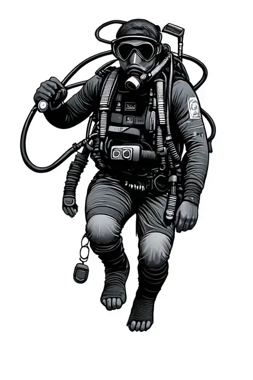 Scuba Diver Fineline