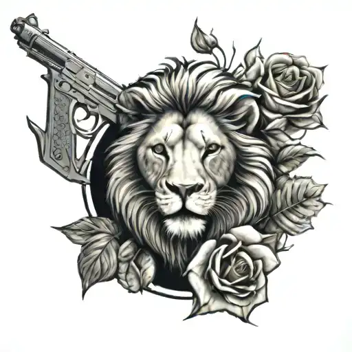 Gun And Rose Lion