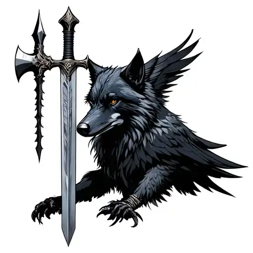 Wolf Raven Sword Spear Hammer
