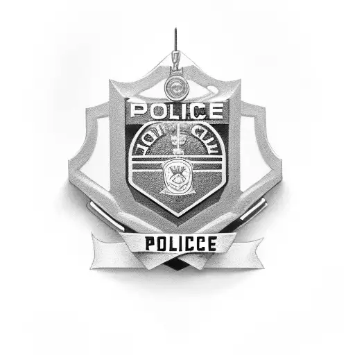 A Police Badge Intertwined With A Video Game Controller